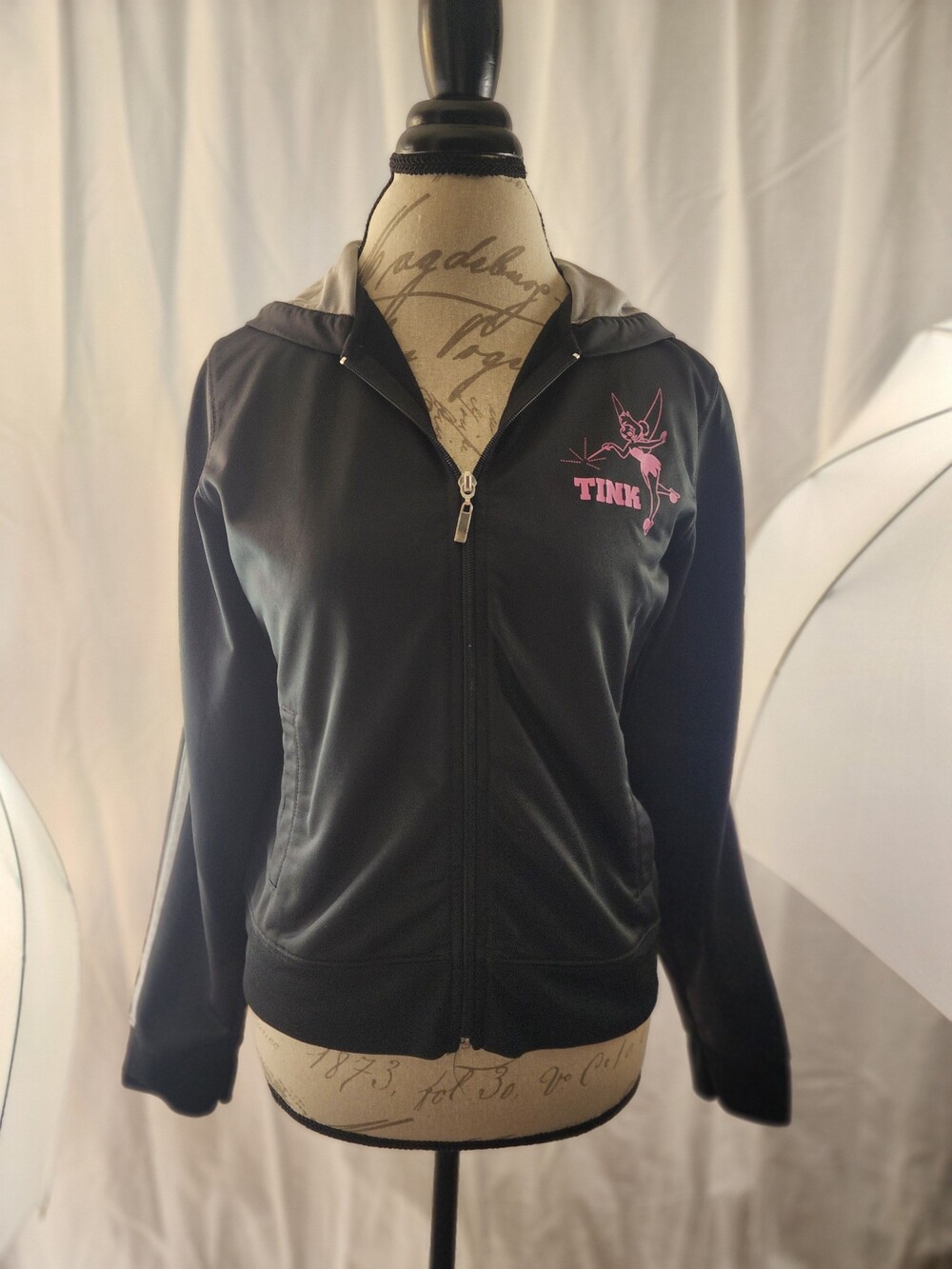 Disney Black & Pink Tink Zip Hoodie KIDS XL
